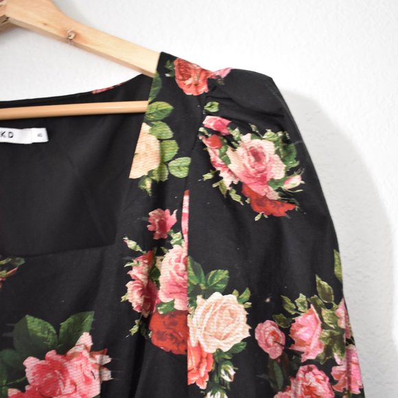 ASOS NA-KD Square Neck Puff Sleeve Mini Dress - Picture 7 of 15